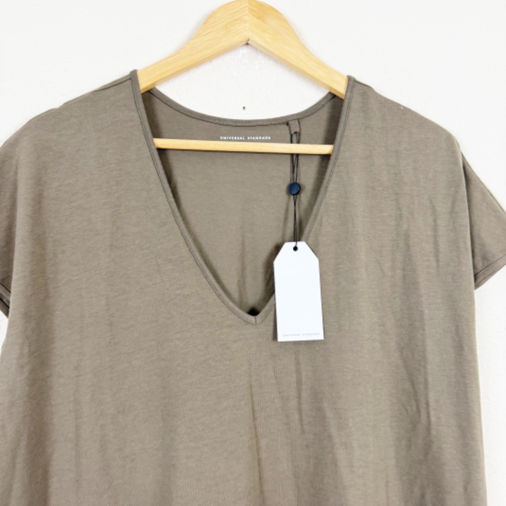 Universal Standard Iconic Geneva Cotton Green Asymmetrical Dress Size XS (10-12) - Picture 3 of 7